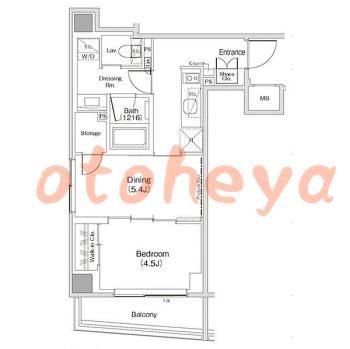 楽器ピアノ可相談 の 賃貸物件 1DK 21.8万円の図面１