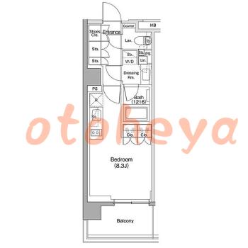 楽器ピアノ可相談 の 賃貸物件 1R 11.5万円の図面１
