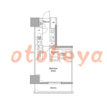 楽器ピアノ可相談 の 賃貸物件 1K 12万円の図面１