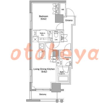 楽器ピアノ可相談 の 賃貸物件 1LDK 20.6万円の図面１