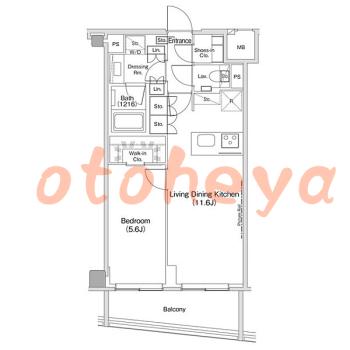 楽器ピアノ可相談 の 賃貸物件 1LDK 28万円の図面１