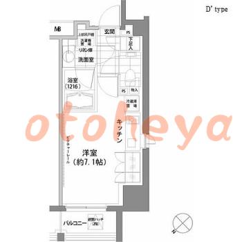 楽器ピアノ可相談 の 賃貸物件 1R 13.7万円の図面１
