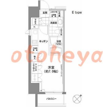 楽器ピアノ可相談 の 賃貸物件 1R 13.7万円の図面１