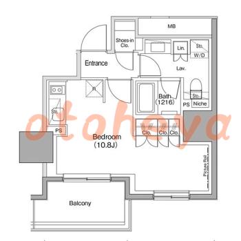 楽器ピアノ可相談 の 賃貸物件 1R 21.5万円の図面１