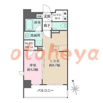 楽器ピアノ可相談 の 賃貸物件 1LDK 13万円の図面１