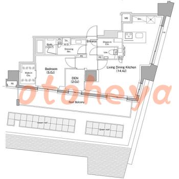 楽器ピアノ可相談 の 賃貸物件 1LDK 34.5万円の図面１