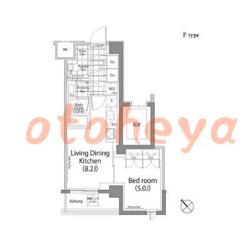楽器ピアノ可相談 の 賃貸物件 1LDK 21.3万円の図面１
