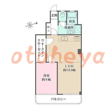 楽器ピアノ可相談 の 賃貸物件 1LDK 16万円の図面１