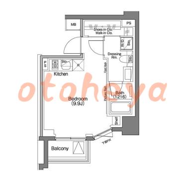 楽器ピアノ可相談 の 賃貸物件 1R 17.4万円の図面１