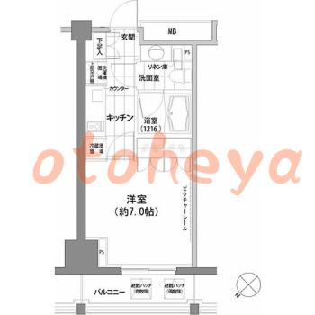 楽器ピアノ可相談 の 賃貸物件 1K 14.8万円の図面１