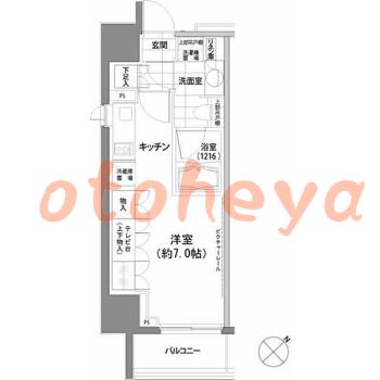 楽器ピアノ可相談 の 賃貸物件 1R 14.6万円の図面１