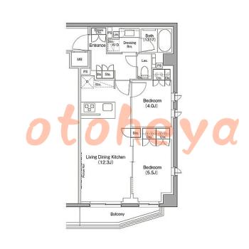 楽器ピアノ可相談 の 賃貸物件 2LDK 28万円の図面１