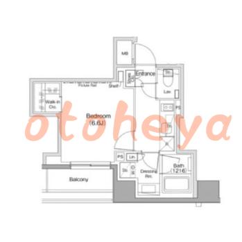 楽器ピアノ可相談 の 賃貸物件 1K 14万円の図面１