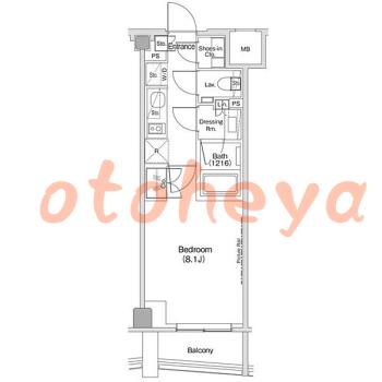 楽器ピアノ可相談 の 賃貸物件 1K 16.5万円の図面１