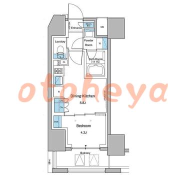 楽器ピアノ可相談 の 賃貸物件 1DK 13.7万円の図面１
