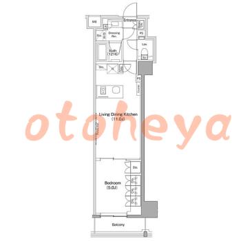 楽器ピアノ可相談 の 賃貸物件 1LDK 22.4万円の図面１