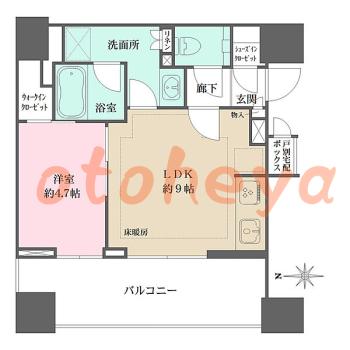 楽器ピアノ可相談 の 賃貸物件 1LDK 19.1万円の図面１