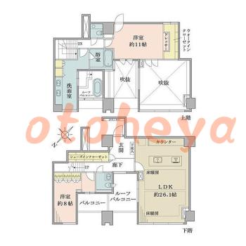楽器ピアノ可相談 の 賃貸物件 2LDK 115万円の図面１