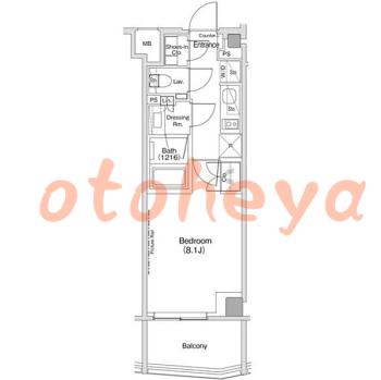 楽器ピアノ可相談 の 賃貸物件 1K 16万円の図面１