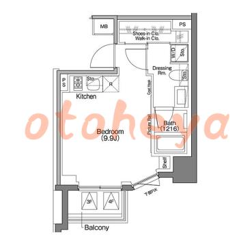 楽器ピアノ可相談 の 賃貸物件 1R 15.5万円の図面１
