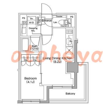 楽器ピアノ可相談 の 賃貸物件 1LDK 15.5万円の図面１
