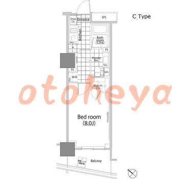 楽器ピアノ可相談 の 賃貸物件 1K 18.4万円の図面１