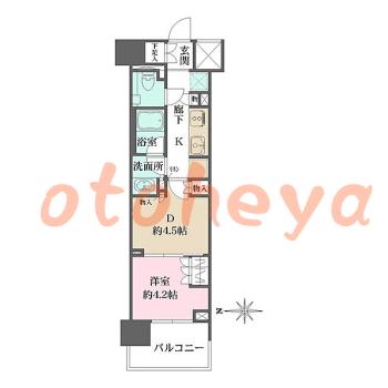 楽器ピアノ可相談 の 賃貸物件 1DK 19.8万円の図面１