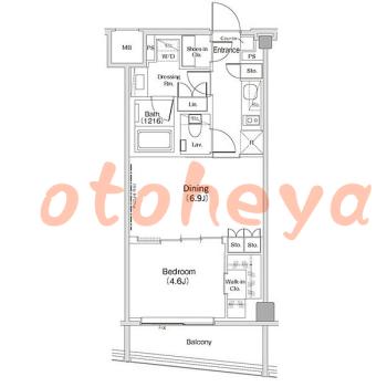楽器ピアノ可相談 の 賃貸物件 1DK 22万円の図面１
