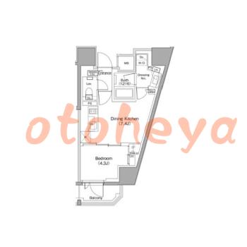 楽器ピアノ可相談 の 賃貸物件 1DK 13.3万円の図面１