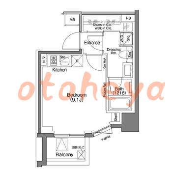 楽器ピアノ可相談 の 賃貸物件 1R 14.7万円の図面１