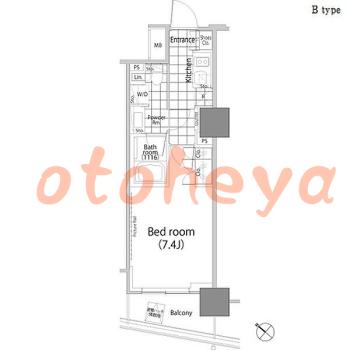 楽器ピアノ可相談 の 賃貸物件 1K 15.6万円の図面１