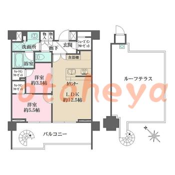 楽器ピアノ可相談 の 賃貸物件 2LDK 24万円の図面１