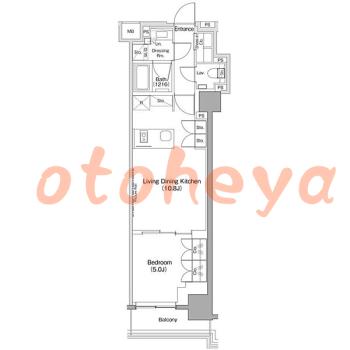 楽器ピアノ可相談 の 賃貸物件 1LDK 21.6万円の図面１