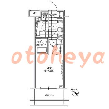 楽器ピアノ可相談 の 賃貸物件 1K 13万円の図面１