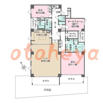 楽器ピアノ可相談 の 賃貸物件 2SLDK 140万円の図面１