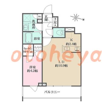 楽器ピアノ可相談 の 賃貸物件 1LDK 14.7万円の図面１
