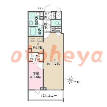 楽器ピアノ可相談 の 賃貸物件 1LDK 16.2万円の図面１