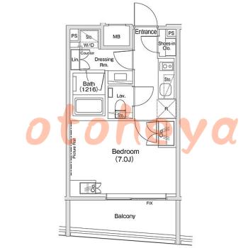 楽器ピアノ可相談 の 賃貸物件 1K 15.5万円の図面１