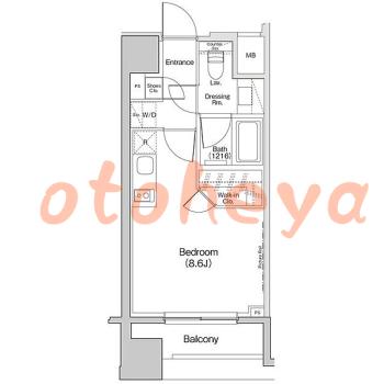楽器ピアノ可相談 の 賃貸物件 1R 11.5万円の図面１