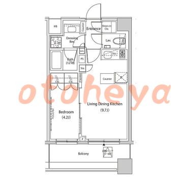 楽器ピアノ可相談 の 賃貸物件 1LDK 23万円の図面１