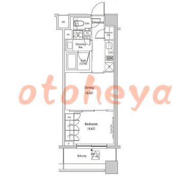 楽器ピアノ可相談 の 賃貸物件 1DK 20.1万円の図面１
