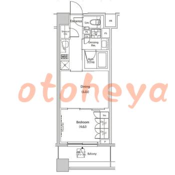 楽器ピアノ可相談 の 賃貸物件 1DK 19.8万円の図面１