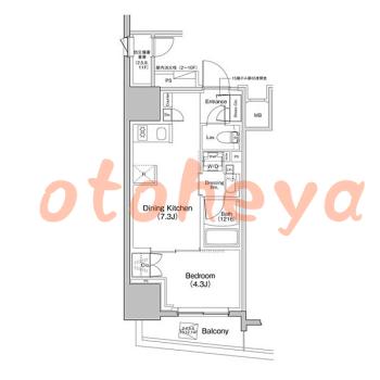 楽器ピアノ可相談 の 賃貸物件 1DK 12.5万円の図面１