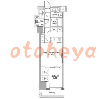 楽器ピアノ可相談 の 賃貸物件 1LDK 21万円の図面１