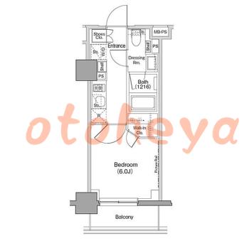 楽器ピアノ可相談 の 賃貸物件 1K 9.3万円の図面１
