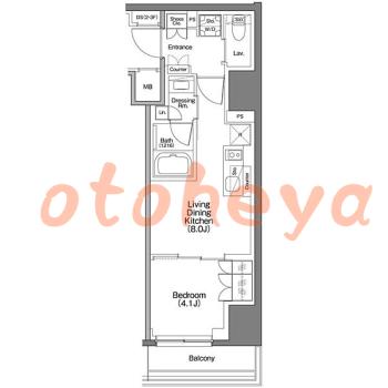 楽器ピアノ可相談 の 賃貸物件 1LDK 11.1万円の図面１