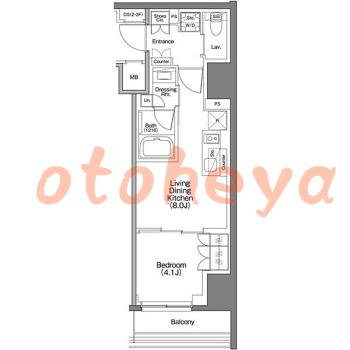楽器ピアノ可相談 の 賃貸物件 1LDK 12.1万円の図面１