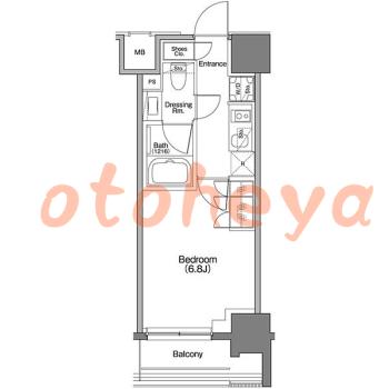 楽器ピアノ可相談 の 賃貸物件 1K 9.7万円の図面１
