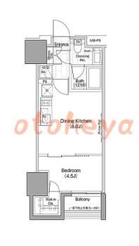 楽器ピアノ可相談 の 賃貸物件 1DK 13万円の図面１