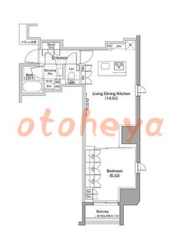 楽器ピアノ可相談 の 賃貸物件 1LDK 18.7万円の図面1